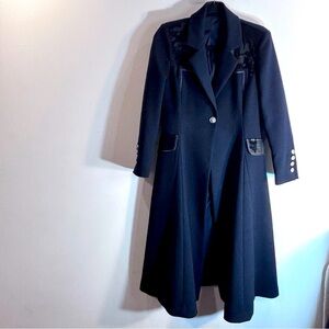 THE UPSIDE Sz M (estimated) Fit & Flare Western Inspired Wool Blend Maxi Coat